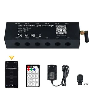 9W Meteor Fiber Optic Illuminator RGB Lighting APP Control RF Remote LED Optical Fiber Lights