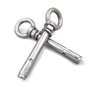 M6 M8 M10 Heavy Duty Stainless Steel Wall Ceiling Concrete Anchor Eyebolt Expansion Shoulder Eye Bolt Screw with Nut Eye Hook
