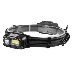 USB Rechargeable LED Headlamp Motion Sensor Dual Light Source Waterproof Head Torch For Outdoor Night Fishing Camping Hiking Use