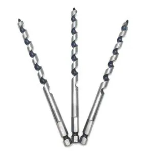 BOMI High Carbon Steel Auger Drill Bits-High-Efficiency Wood Core Drill Spiral Slot Deep Hole Cutting Hex Shank 3-Year Warranty