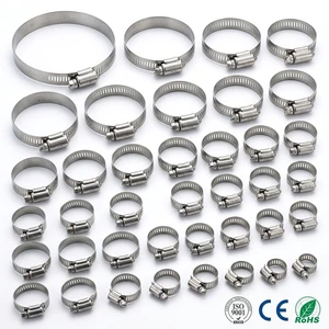Plumbing American Type Hose Clamp SS201 Band Zinc Plated Screw Adjustable Worm Drive Pipe Clip Building Water Supply