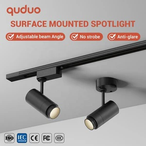 Anti Glare Design Commercial Hotel Office Home Adjustable Focus Ceiling Aluminum 10W 15W Rail System COB LED Track Light