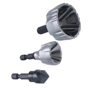 Drill Bit Set, Carbide Blades Deburring Chamfer Tool with Quick Release Hex Shank & Hss Countersinking Drill Bit for Woodworking
