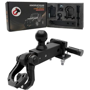 AMBITION Rotatable D Ring Separate Shackle Trailer Hitch Receiver & 2-Inch Ball Mount 3/4