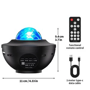 Festival Disco Light Home Party Decor Game Room Star Light Projector Lamp with Music Speaker Timer Remote Control Night Light