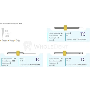 Telcon Sirona-Compatible Carbide Milling Drill Bits Premium Drill Bits for Machine Tools