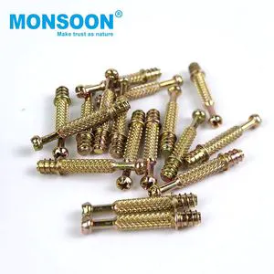 Steel Cabinet Furniture Hardware M5 M6 Cam Dowel Self Tapping Eccentric Cam Lock Connectors for Kitchen Hotel Use Nickel Finish