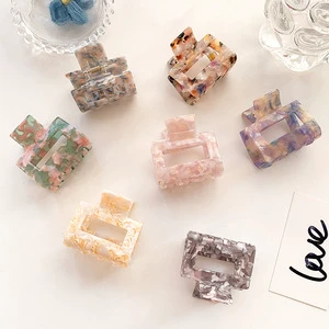 Wholesale Korean Hair Clips Fashion Square Small Claw Clips For Thick Hair Acetate Hair Claw Clips For Girls