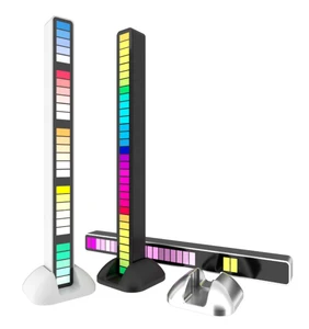 32bit Music Level Light USB Connection Sound & APP Control Voice-Activated RGB Pickup Rhythm Lights for C Ar Gaming PC