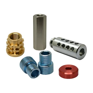 Custom CNC Machining Aluminum Pneumatic Fittings Anodized Adapter Connector Bushing Threaded Sleeve Metal Parts