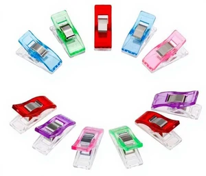 High Quality Sewing Clips 100pcs Plastic Transparent Assorted Color Plastic Clips Sewing Wonder Clip