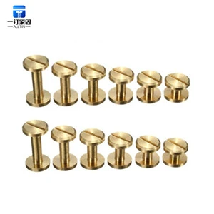 Brass Slotted Chicago Screws Plain Finish Male Female Rivet Fasteners For Leather Book Album Binding Assembly