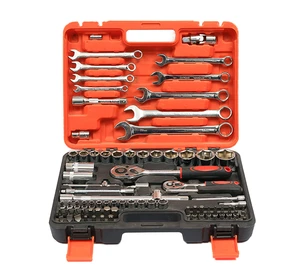 Heavy Duty Automotive Socket Wrench Set in Case for Car Truck Motorcycle Repair