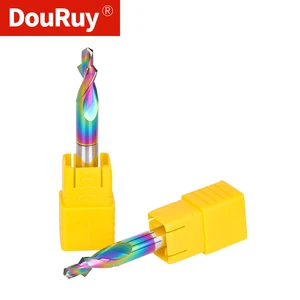 DouRuy Colorful Carbide 2 Flute Step Chamfer Drill Bits for Aluminum Door Window Drill Bits Chamfered Countersunk Step Drill