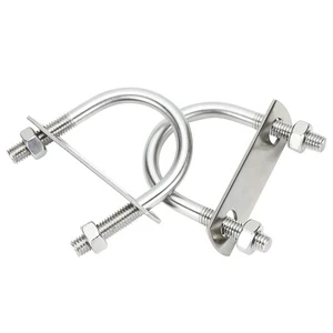 Adjustable Zinc-Plated Steel U-Shape Clamp for Truck Pipes Heavy Duty Heavy Duty U-Bolt with Nuts and Washers Threaded U-Bolt