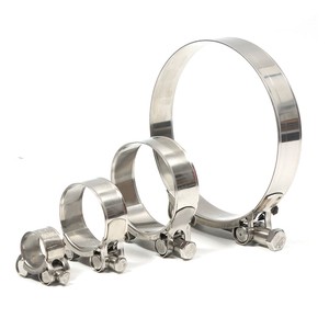 China Manufacture 304 Stainless Steel Heavy Duty Pipe Clamp 2.68 To 2.87 Inch 68-73mm ID T-Bolt Hose Clamp