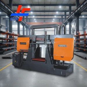 Efficient Horizontal Metal Cutting Band Saw Machine Worm Gear Reducer Hydraulic Blade Tension 7.5kW Motor Power for Steel Pipes