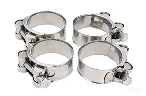 Stainless Steel Heavy Duty Double Bolt Hose Clamp for High Pressure Industrial&Automotive Use&Secure High Pressure Pipe