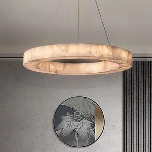 Round Alabaster Chandelier Decorations Modern Pendant Light Chandelier Marble Chandeliers for Bedroom Entryway Foyer Hallway