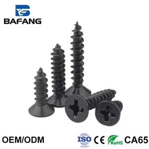 Black Oxide Flat Head Self-Tapping Wood Screws Phillips Countersunk Head Screws for Computer