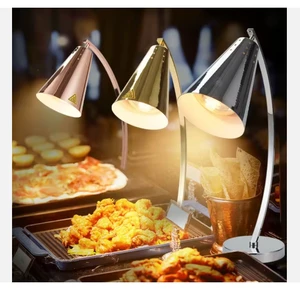 Reddish Aluminum Commercial Grade HID Food Heat Lamp Electric Warmer Free-Standing Home Fast Food Restaurant Table Lamp