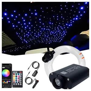 RGBW Optical Fiber Star Light LED APP Mobile Remote Control Garden Festival Car Color Atmosphere Decorative Projection Light