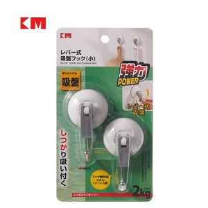 KM516 2PCS Strong Vacuum Suction Cup Wall Hooks 2KG Bearing Capacity for Home Organization