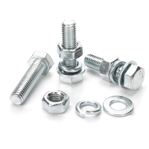 Class 6 Hex Head Bolts And Nuts Custom Carbon Steel Zinc Plated DIN933 ASTM A193 B7 Heavy Duty Full Size