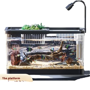 Transparent Luxury Acrylic Durable Goldfish Turtle Tank 10L Eco-Friendly Aquarium Set for Outdoor Desktop Use Full Packaging