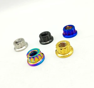 M4, M5, M6 Blue Zinc DIN6923 Coarse and Fine Thread Carbon Steel Category 4 and 8 Hex Flange Nuts