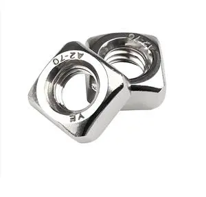 Square Serrated Ground Nut 304 Stainless Steel Anti Vibration Lock Nut For Chassis