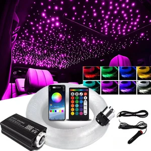 1000pcs Car Starry Sky IP65 Rated 16W RGBW LED Fiber Optic Light Engine Kit with App & Remote Control