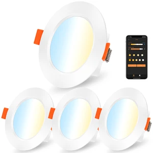 DUSKTEC 3 Inch 4 Inch 7W 10W Recessed Ceiling CCT Led Down Lights with Alexa APP Control Smart Lighting Module