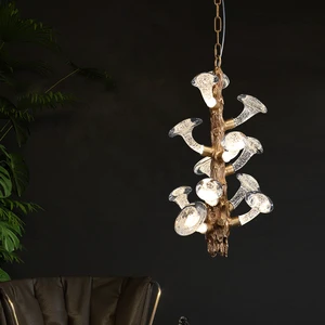 Designer Light Luxury Brass Crystal Chandelier, Creative Hanging Light For Stairwell, Living Room, Dining Area, Tea House & Ba