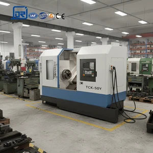 TCK50 CNC Turning Center with Hydraulic Chuck & Y Axis | Slant Bed CNC Lathe Machine for Metal Turning & Milling