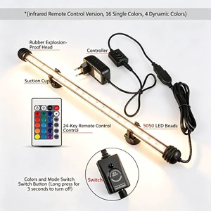 Bestseller Baiyi AQ040 Rgb Diving Aquarium Led Lamp 5050 High Brightness Full Color Changing Remote Control Plant Grow Light