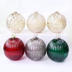 Luxury Round Shape Glass Candle Jar with Lid Elegant Holder for Home Decor Lanterns & Candles