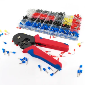 1200 PCS Cord End Tube Wire Stripper Crimper Pliers HSC8 6-4A Ferrule Tubular Terminal Hand Crimping Tool Kits