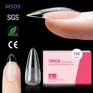 2025 Fashion Art Nail Acrylic Nails Tips Haft Matte Long Stiletto Full Cover Pre-Sculptled Gel Tips Nails 180pcs
