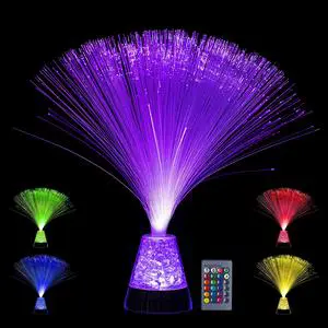 New Products Custom LED Color Changing Fiber Optic Light Crystal Base Fiber Lamp