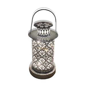 Moroccan-Style Hollow-Out Iron Art Lantern Portable Handheld Candlestick & LED Night Light | Home Decor Craft Ornament