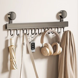 Multi-Functional Active Hook Punch-Free Space Aluminum Wall-mounted Kitchen Bathroom Storage Suction Cup Hook Metal Tool Use