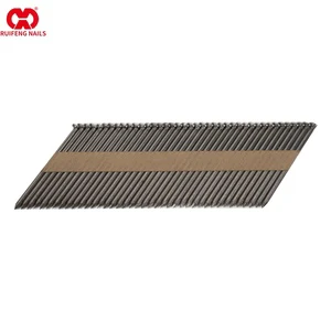 Manufacturer 34 Degree Offset Head Smooth Ring Shank Steel Galvanized Industrial Grade Framing Nails GB Standard Paper Collated