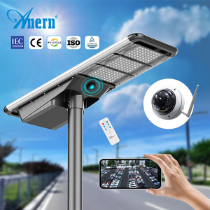 Anern 40w 50w 60w 80w 100w 120w Integrated Solar Street Lights With Cctv Camera