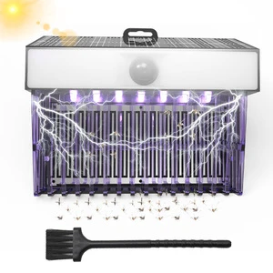 Solar-powered Fluorescent Light-sensitive Bug Zappers Indoor Outdoor Dual-use Mosquito Fly Trap IP33 Rating Electric Shock