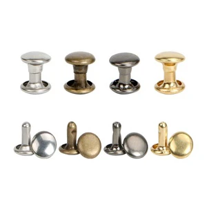 6x6m 7x7mm 8x8mm 9x9mm 10x10mm Brass Single And Double Cap Rivets For Leather Craft Handbags