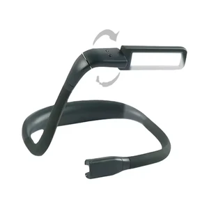 Portable USB-Chargeable Student Neck Lamp with 1800mAh Battery Tricolor LED Night Light Convenient Clip for Reading