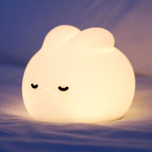 Modern Rechargeable LED Night Light Stylish ABS Table Lamps with Warm White Rabbit Timer for Bedroom Nighttime Illumination