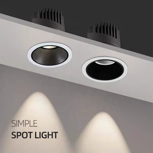 Adjustable 9W Indoor Round Ceiling Lamp Anti Glare Recessed Light Led Cob Down Light 3cct Ceiling Lights Downlight