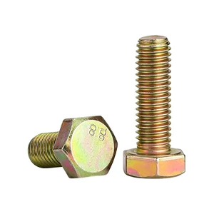 DIN933 Full Thread Hex Bolt M12X1.75X30 10.9/12.9 Grade Alloy Steel High-Strength Structural Bolt